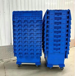 56L <span class=keywords><strong>OEM</strong></span> cho thuê di chuyển hộp nhựa với nắp nhựa bin Tote Crate - Product Image 4