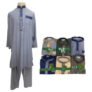 Türük Muqian ticaret firması Abaya basit ve taze tasarım ile set fas namaz elbise müslüman erkek giyim rahat