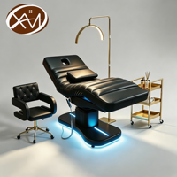 Table de massage chauffante réglable moderne de luxe à 3 moteurs, lit de massage électrique pour esthéticiennes, salon de beauté