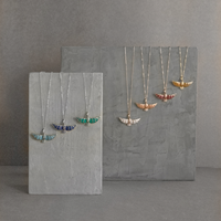 Usine directe en gros océan plage bijoux héron pendentif en argent Sterling 925 émail aigrette oiseau pendentif collier