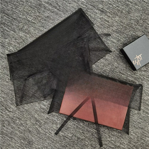 Bolsa de Organza Negra de Lujo Fuchen con Logotipo Estampado en Oro, Organza Transparente para Regalos - Product Image 2