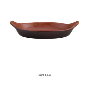 Plat de service ovale en terre cuite Vulcania 20 × 4,6 cm, marron, bicolore - Product Image 3