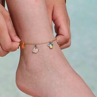 Collar de Acero Inoxidable Chapado en Oro de 18K con Múltiples Elementos de Estrella de Mar y Sirena, Cadena de Moda Linda, Regalo para Niños