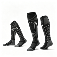 Chaussettes de ski en laine mérinos OEM pour femmes, chaussettes hautes, épaisses, à compression, pour sports d'hiver, snowboard, randonnée, chaussettes personnalisées
