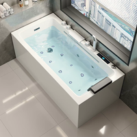 Bain à remous ovale moderne en acrylique écologique pour extérieur, spa chauffé avec 8 jets pour jardin, villa, salle de bain