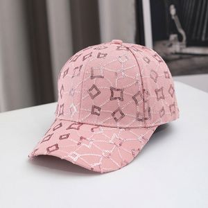 Gorra de mujer de moda, nueva y creativa, con lentejuelas de estrella y pedrería, mercerizada, versión coreana, de 6 paneles, ajustable, de lona con diseño de puntos, estilo urbano - Product Image 6