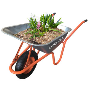 Carretilla de Jardín Galvanizada OEM WB6414L de 85L, Carretilla de Construcción con Rueda Neumática 4.00-8 - Product Image 6