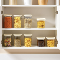 Conteneur de stockage alimentaire sous vide empilable en plastique épais authentique et hermétique pour l'organisation du garde-manger, idéal pour les céréales et les noix