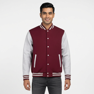 Customized College Baseball Varsity Jacket for <b>Men</b> Thin Stand Collar Front Logo Winter Wear Streetwear Fashion - Product Image 1