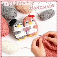 Poupées Amigurumi au Crochet Faits Main en Gros, Animaux Mignons Personnalisés, Pingouins d'Étreinte pour le Soutien Émotionnel, Ornements Cadeaux avec Étiquette Positive