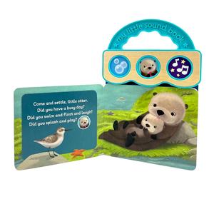 Livre sonore personnalisé pour l'heure du coucher, thème Petite Otter, 3 boutons à presser pour entendre l'histoire des beaux rêves, pages en carton, boîte à piles ABS, OEM - Product Image 4