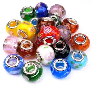 Popular glass large hole crystal bead loose beads for DIY bracelet necklace jewelry making accessories