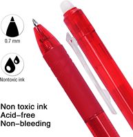 Stylos gel effaçables rétractables à clic, 10 couleurs, effacement à la chaleur avec gomme intégrée