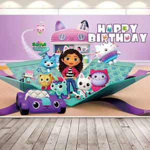 Fondo Fotográfico Cabby DoIIhouse, Fondo para Fotos <span class=keywords><strong>de</strong></span> Cumpleaños <span class=keywords><strong>de</strong></span> Niña, Decoración para Baby Shower, Pancarta <span class=keywords><strong>de</strong></span> Vinilo y Poliéster, Accesorio para Fotos X0465 - Product Image 3