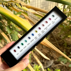 Viresaストーン サイズチャート・グレードチャート・シェイプチャート、複数サイズ・形状の5A CZ（キュービックジルコニア） ダイヤモンドセレクター ジュエリーツールキット - Product Image 2