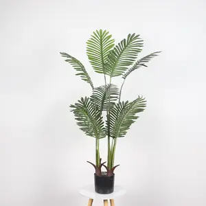 批发绿色植物树干塑料人造棕榈树，用于室内/室外装饰
