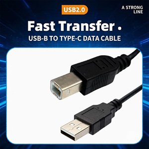 สายเชื่อมต่อเครื่องพิมพ์ <span class=keywords><strong>USB</strong></span> <span class=keywords><strong>2</strong></span>.0 A/B ทองแดงทรงสี่เหลี่ยม สายต่อขยายการส่งข้อมูลความเร็วสูงแบบสากล สายพิมพ์ขนาด <span class=keywords><strong>2</strong></span> เมตร - Product Image 1