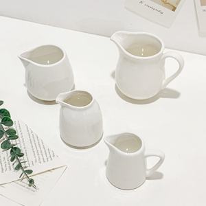 Nouvelles idées de produits 2026 Petite crémière classique blanche en porcelaine fine avec poignée en céramique <span class=keywords><strong>Pichet</strong></span> à café et à lait - Product Image 5