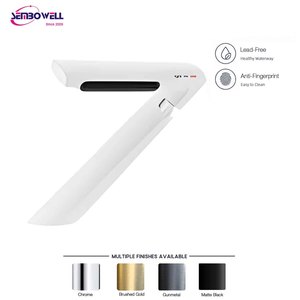 Grifo de lavabo blanco de alta gama con <span class=keywords><strong>cascada</strong></span>, mezclador de un solo orificio y un solo manillar, acabado blanco - Product Image 1