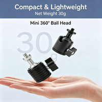 Support de caméra universel à rotule 1/4'' avec adaptateur 3/8'', rotule métallique pivotante pour DSLR, hybrides, GoPro, smartphones et anneaux lumineux