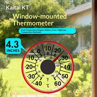 Termometer Dalam Ruangan Semi-Luar Ruangan yang Dipasang di Jendela dengan Cangkang Akrilik Sensor Mekanis Tidak Memerlukan Baterai X45 3-Tahun 2C