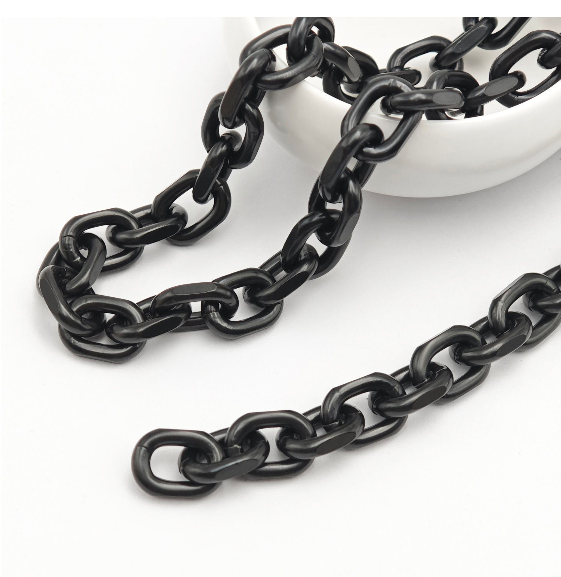 Aluminum Cross-Cut O-Link Chain Necklace With Oxidized Silver and Gold  Finish Tarnish-Resistant