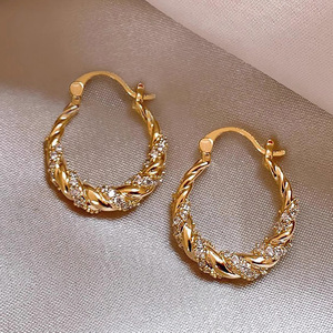 Orecchini a Cerchio Intrecciati per Donne, Stile Francese, Accessori per Orecchie da Indossare Quotidianamente - Product Image 3