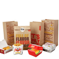 Sac en papier kraft biodégradable écologique personnalisé pour la livraison de repas rapides à emporter, emballage pour restaurant, sac à emporter