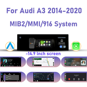 Reproductores de Video para Auto con Android 14, Carplay y Android Auto para <span class=keywords><strong>AUDI</strong></span> <span class=keywords><strong>A3</strong></span> 2014-2020, Reproductor Multimedia de 14.9 Pulgadas, Navegación GPS, Pantalla Inteligente 4G - Product Image 1