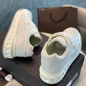 White thick-soled casual men's shoes - PU anti-odor and anti-slip luxury fashion sports shoes - suitable <b>for</b> both men and women - Product Image 5