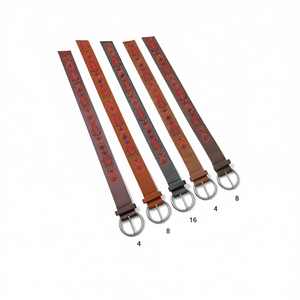 Ceintures en PU avec motif floral brodé, boucle en métal, largeur 4 cm, pour femmes, accessoire de mode - Product Image 1