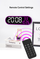 Calendrier de température multifonction design 3d mur led alarme numérique horloges de table intelligentes pour bureau