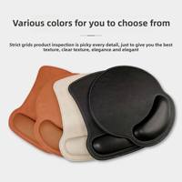 Tapis de souris ergonomique en cuir PU avec support de poignet Repose-poignet en mousse à mémoire de forme avec logo personnalisé Tapis de souris antidérapant pour PC Ordinateur Bureau