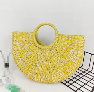 Vente en gros de <span class=keywords><strong>sac</strong></span> à main de plage en paille tissée pour l'été rétro pour femmes - Product Image 4