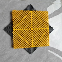 Grille de drainage rapide pour lavage de voitures 400x400x18mm, dalles de sol de garage emboîtables, tapis de sol empilables en PP pour atelier de soins automobiles