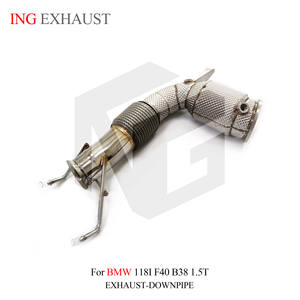 Tubo de bajada del sistema de escape de acero inoxidable ING para <span class=keywords><strong>BMW</strong></span> <span class=keywords><strong>118i</strong></span> F40 <span class=keywords><strong>B38</strong></span> 1,5 T con piezas de tubos de rendimiento automático de protección térmica - Product Image 5
