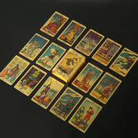 Usine directe personnalisé en plastique PET étanche feuille d'or couleur imprimé Tarot Deck ensemble de cartes de jeu de table