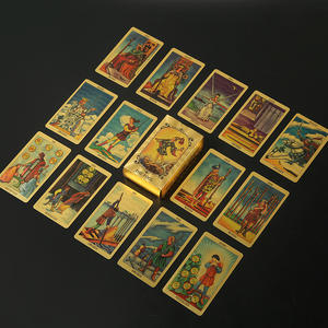Directo de fábrica personalizado plástico PET impermeable hoja de oro Color impreso <span class=keywords><strong>Tarot</strong></span> Deck Set cartas de juego de mesa - Product Image 3