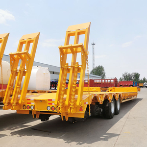 Remorque surbaissée robuste jaune Shandong Fengniao à 3 essieux, plateau plat, capacité de charge de 2000 kg, dimensions 12,5x2,5x1,5 m, pour transport commercial - Product Image 2