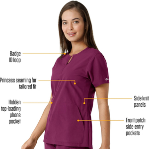 Uniformes Médicos Unisex de Sarga Force Cross-Flex Modern Fit con Panel Flexible para Uso Hospitalario y Detección de Agujas ODM - Product Image 3