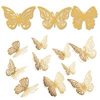 11pcs/set Paper Cake Topper, Modern Butterfly Design Cake Top