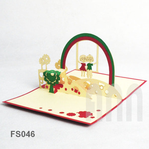 Alta calidad ANN HANDICRAFT personalizado impreso 3D Pop 'gracias' tarjeta de felicitación hecha a mano rojo Arco Iris papel manualidades bodas cumpleaños - Product Image 2