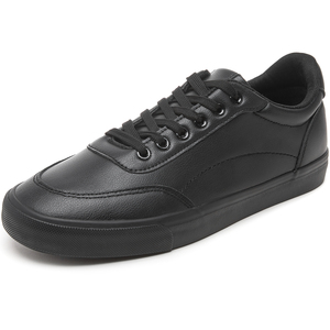 Vente en gros de chaussures décontractées noires pour hommes en <span class=keywords><strong>cuir</strong></span> blanc style de marche chaussures tendance en toile - Product Image 2