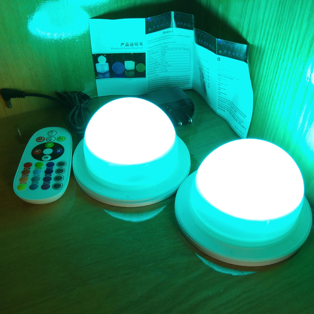 10PCS FAST Free Shipping Super Bright RGB Rechargeable Cordless Battery Operated Led Lighting Module for Car or Bed