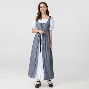 Vestido Retro Goddess con Hombros Descubiertos, Encaje, Cintura Ajustable con Lazos, Diseño de Parches, Transpirable, para Uso Diario o de Fiesta - Product Image 3
