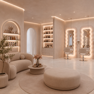 Custom Beauty <b>Salon</b> Furniture Hair <b>Salon</b> Interior Design Solution <b>Reception</b> <b>Desk</b> Styling Station - Product Image 6
