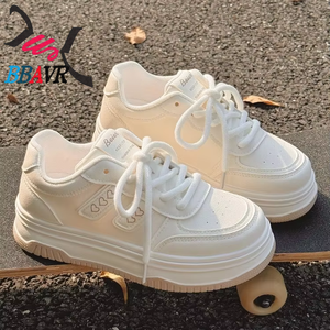 Zapatos de Mujer para Otoño e Invierno, Zapatos Blancos 2024, Nuevos Zapatos Casuales con Suela Gruesa y Elevada - Product Image 2