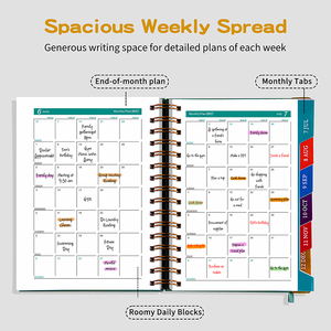 Agenda 2027 en cuir à spirale, planificateur professionnel exécutif avec blocage horaire par heures, outil <span class=keywords><strong>de</strong></span> <span class=keywords><strong>gestion</strong></span> <span class=keywords><strong>de</strong></span> projets, cadeau pour les dirigeants - Product Image 6