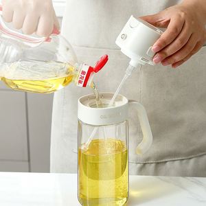 2024 New Trend Design 550ml Glass Oil <b>Pot</b> Oil Sprayer Pour & Spray Kitchen Cooking Olive Oil Dispenser Bottle With Handle - Product Image 2