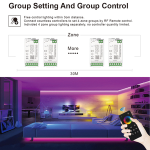 C103w aipin Mash nhóm Sync tuya thông minh Wifi RGB ánh sáng ban đêm 12V 24V COB dotless <span class=keywords><strong>LED</strong></span> Strip điều khiển với 4 khu điều khiển từ xa - Product Image 5